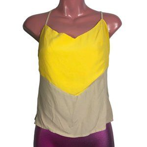 BEBE Yellow Silk Halter Top XXS 00